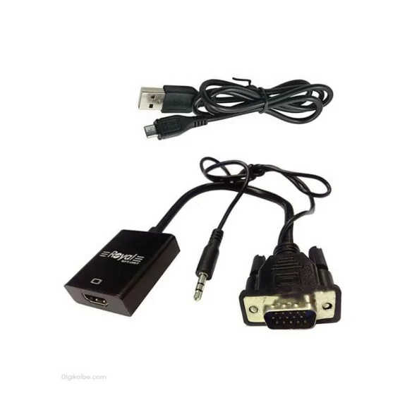 تبدیل VGA به HDMI رویال ( با کابل صدا و برق ) تبدیل VGA به HDMI رویال ( با کابل صدا و برق )