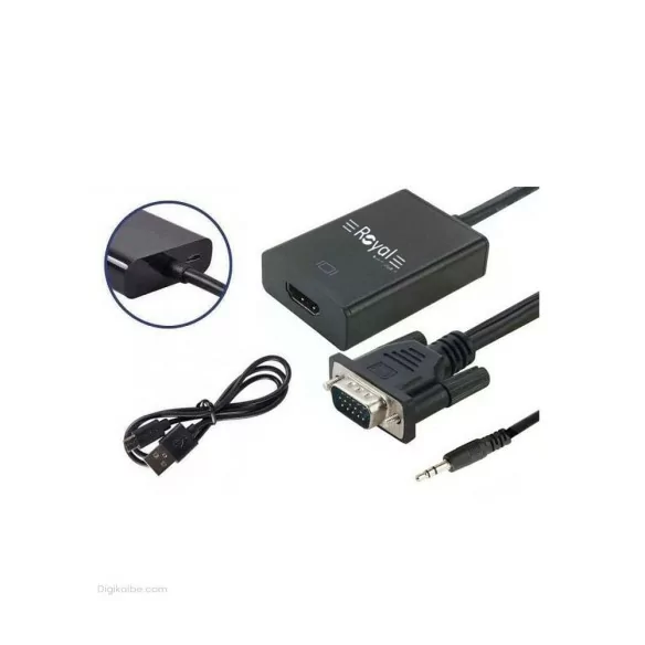 تبدیل VGA به HDMI رویال ( با کابل صدا و برق ) تبدیل VGA به HDMI رویال ( با کابل صدا و برق )