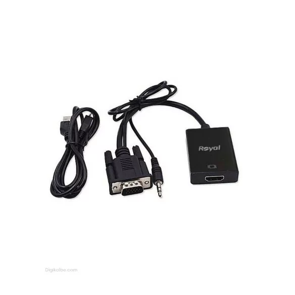 تبدیل VGA به HDMI رویال ( با کابل صدا و برق ) تبدیل VGA به HDMI رویال ( با کابل صدا و برق )