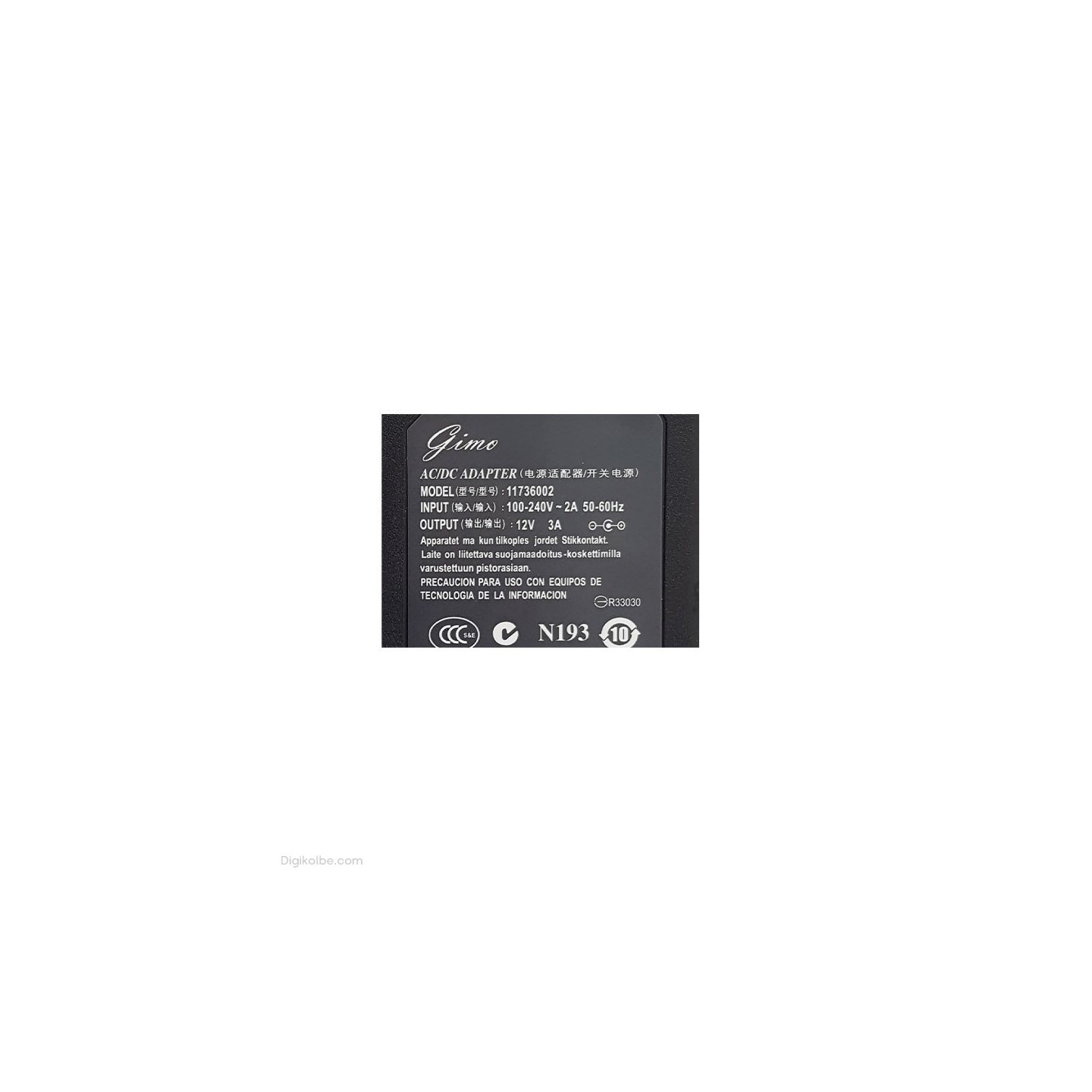 آداپتور 12 ولت 3 آمپر ( سرنرمال کابل PC  | سوکت 2.5 * 5.5 )